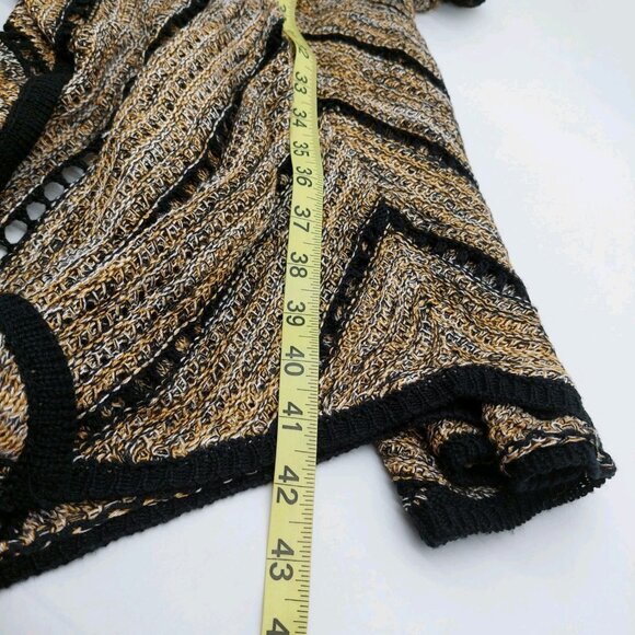 CJ Banks Cardigan Size Medium Open Front Open Knit Crochet Sweater Duster - Picture 6 of 8